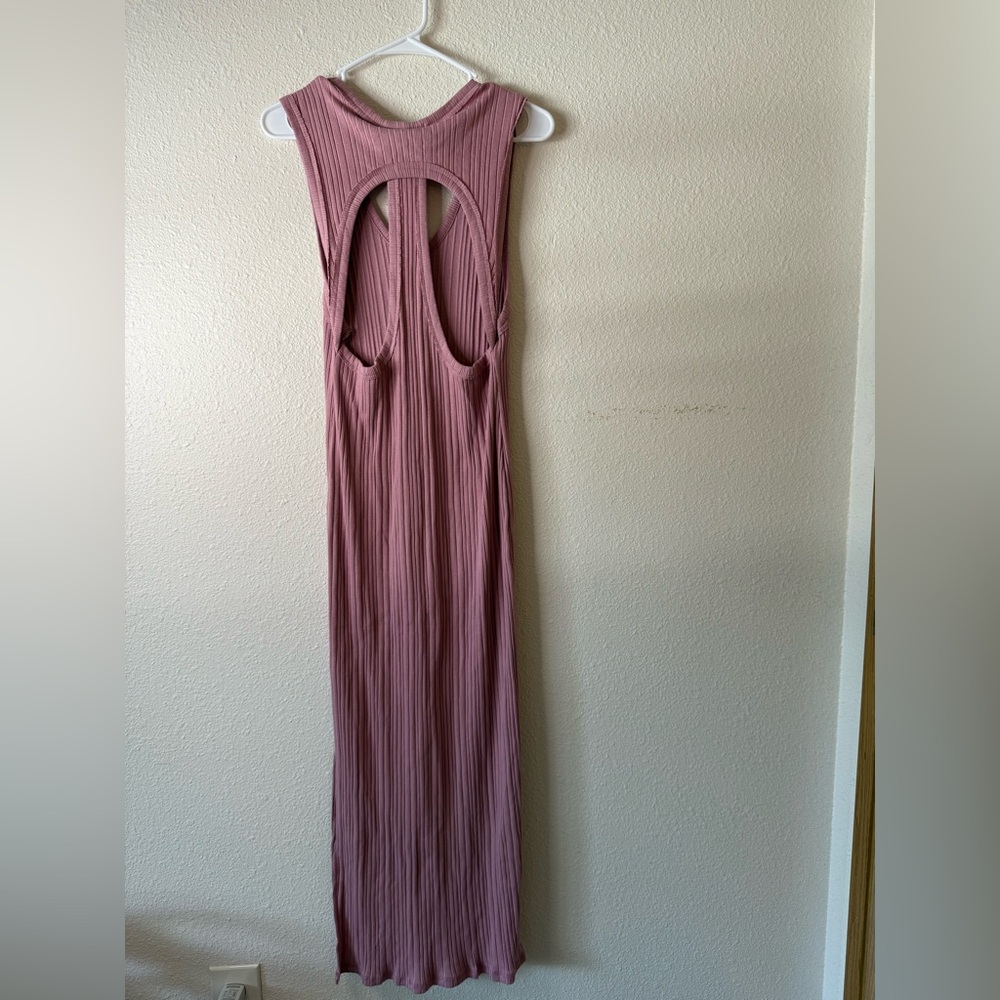 NWOT Free People Beach Wave Wash cutout ribbed Maxi in Mauve - Picture 3 of 7